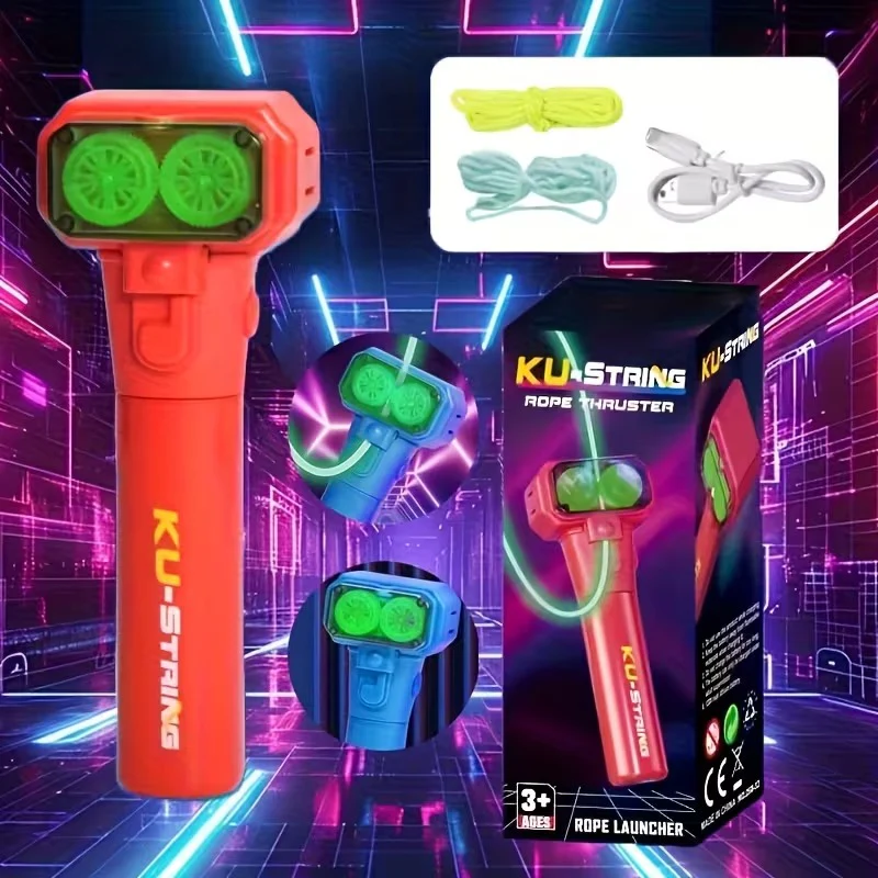 Electric Rope Launcher 118inch Luminous Rope Charging Fidget Toys Outdoor Toy - Image 11