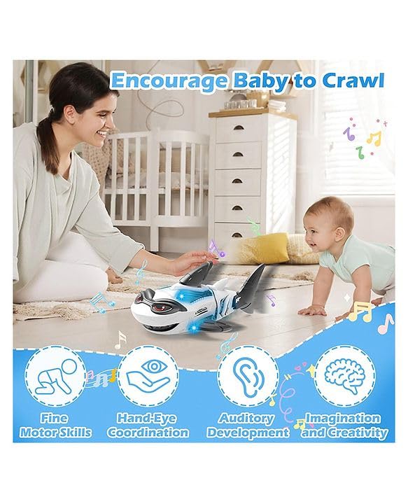 Electric Shark Toy Universal Running Mechanical Swinging Shark with Light Music Holiday Gift - Image 3
