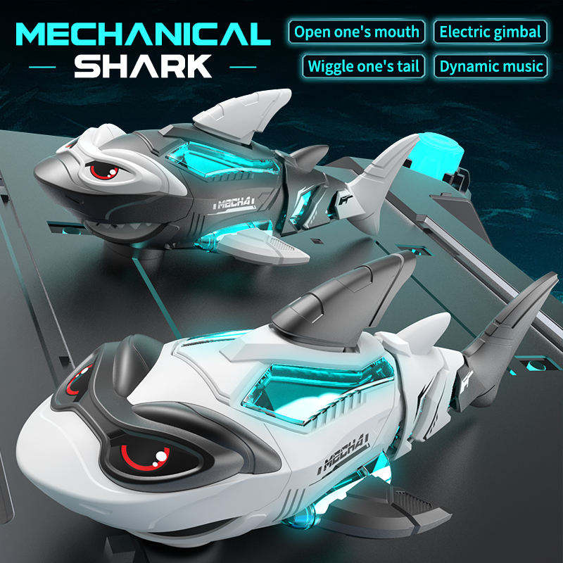Electric Shark Toy Universal Running Mechanical Swinging Shark with Light Music Holiday Gift - Image 4