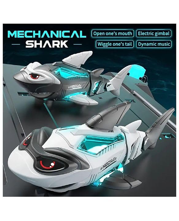 Electric Shark Toy Universal Running Mechanical Swinging Shark with Light Music Holiday Gift - Image 6