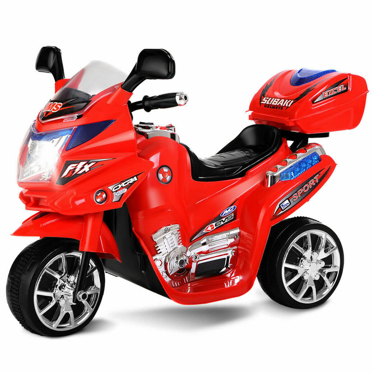 6V Electric Ride-on Motorcycle Kids 3 Wheels Ride on Car with Music, Horn and Headlights - Image 13