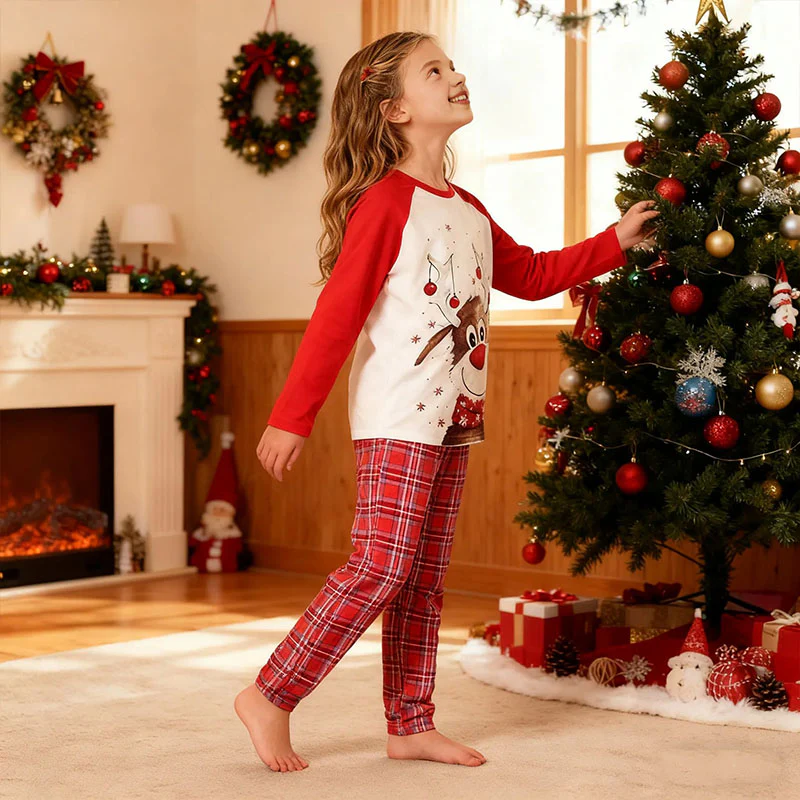 Family Christmas Pajamas Red Matching Sleepwear Holiday Pjs Set for Kids Adults - Image 6
