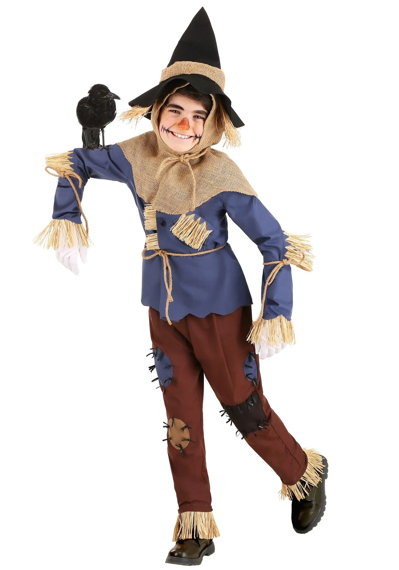 Family Matching Scarecrow Costume Female Male Boys Girls Strawman Halloween Party Dress Up Outfit - Image 5