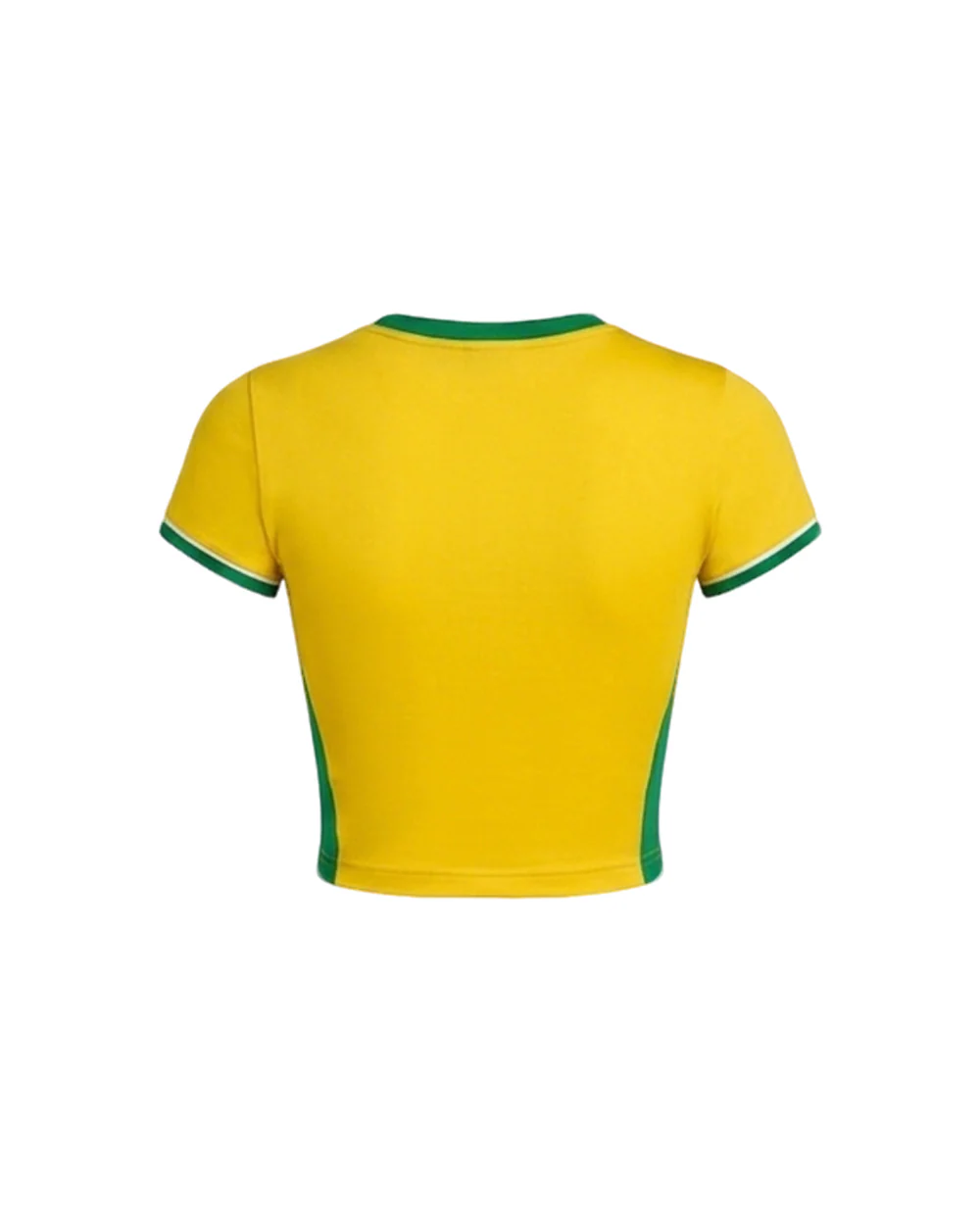 Female Brazil Jersey Yellow Crop Top Sporty Short Sleeve Shirt for Stadium Support Sports Fan Parties - Image 9