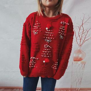 Female Christmas Sweater Warm Xmas Party Outfit Cute Holiday Costume for Women - Image 3