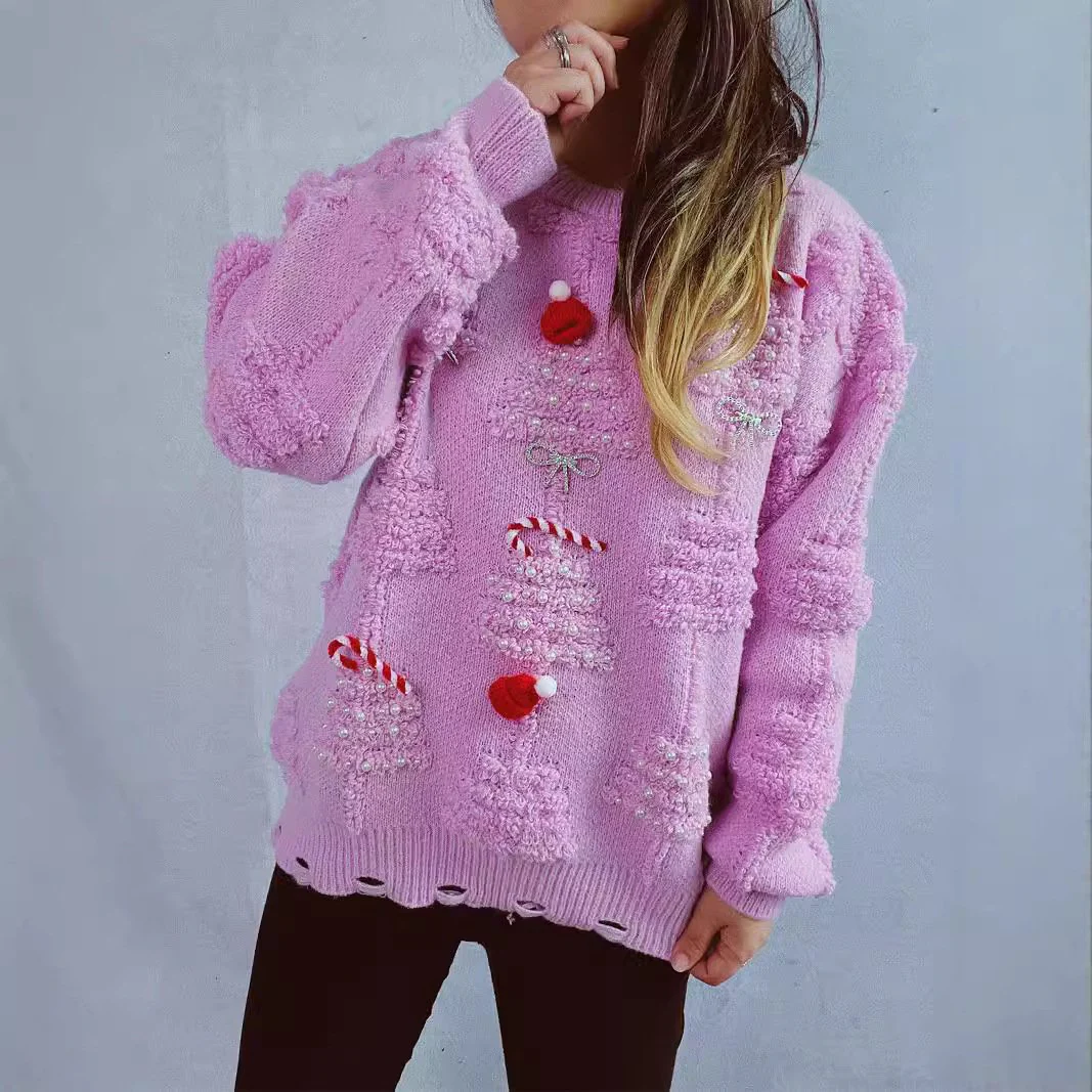 Female Christmas Sweater Warm Xmas Party Outfit Cute Holiday Costume for Women - Image 5