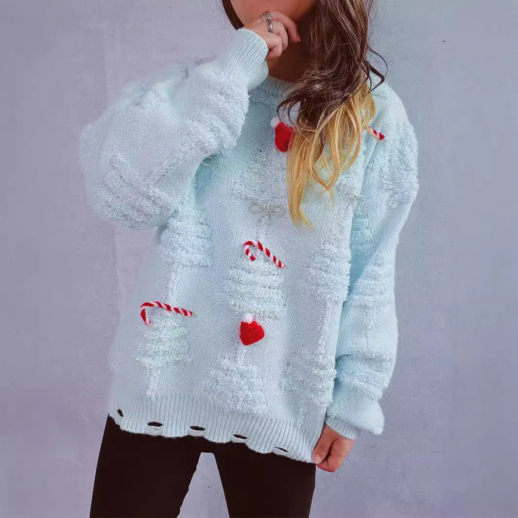 Female Christmas Sweater Warm Xmas Party Outfit Cute Holiday Costume for Women - Image 6