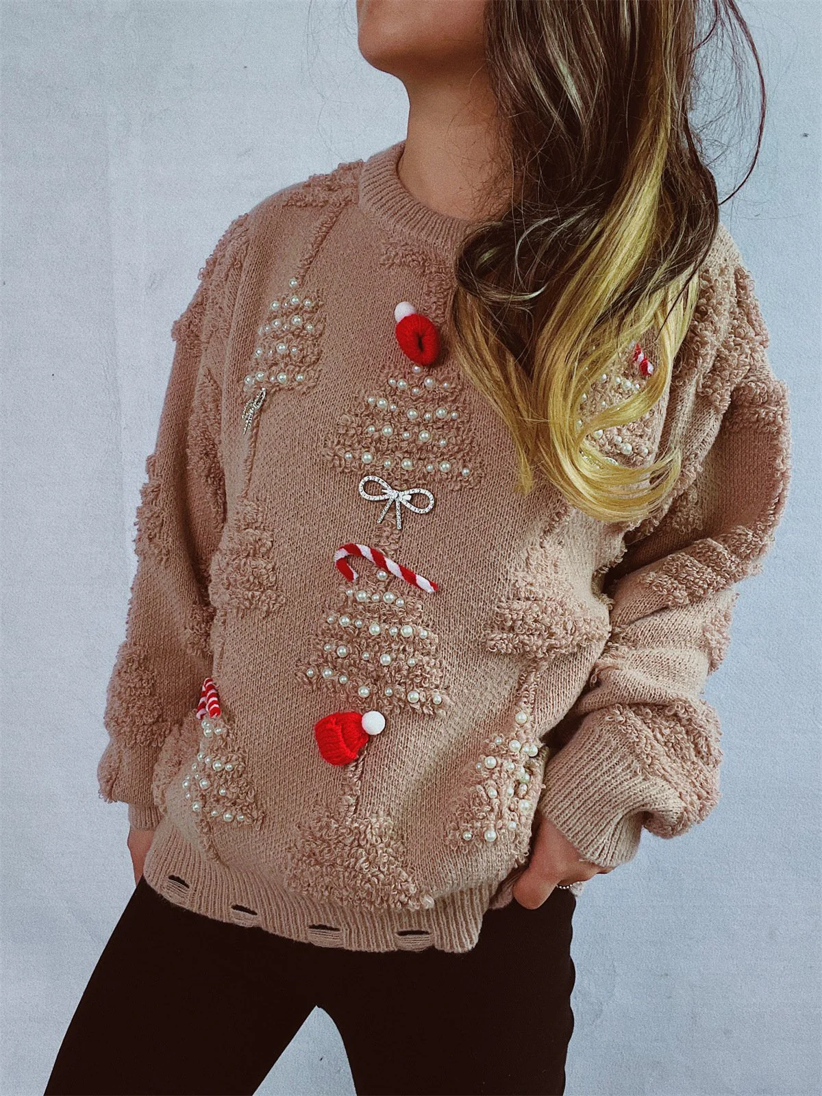 Female Christmas Sweater Warm Xmas Party Outfit Cute Holiday Costume for Women - Image 8