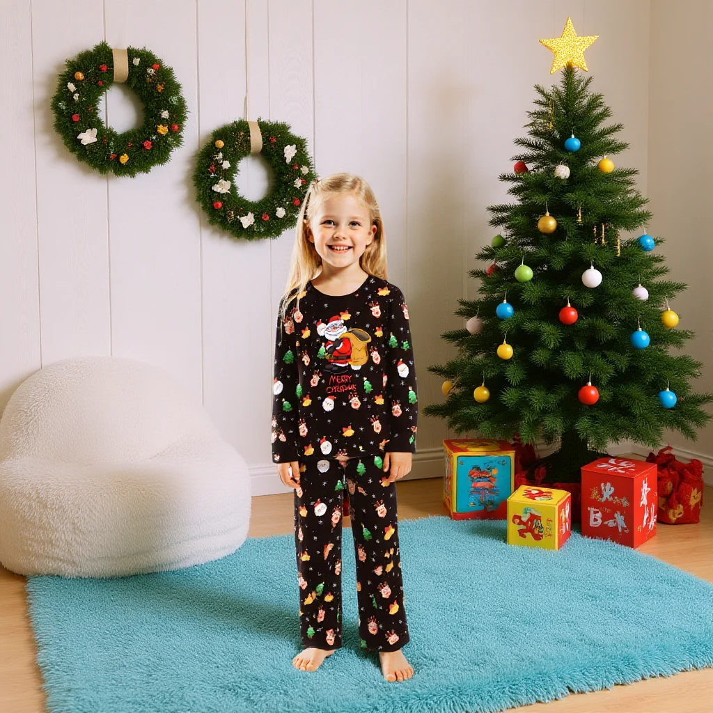Festive Family Xmas Pajama Set Cozy Holiday Matching Outfits for Kids Adults - Image 5