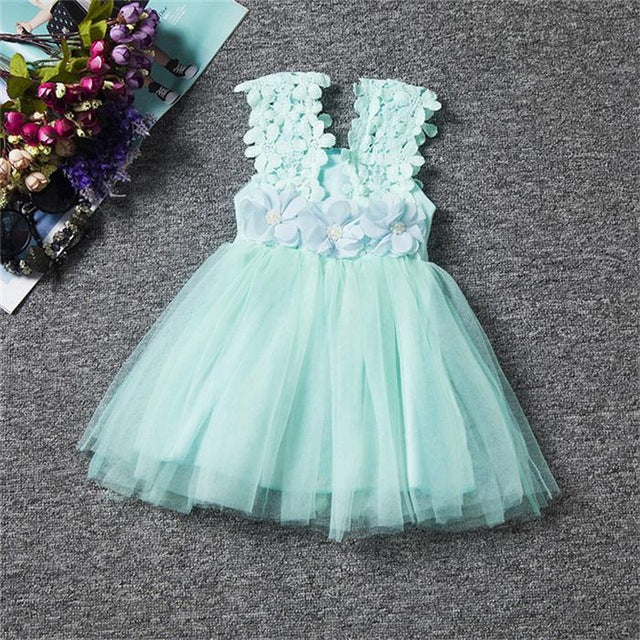 Toddler Girl Cute Party Dress Lace Flowers Dress For Little Princess 2-6 Years - Image 3
