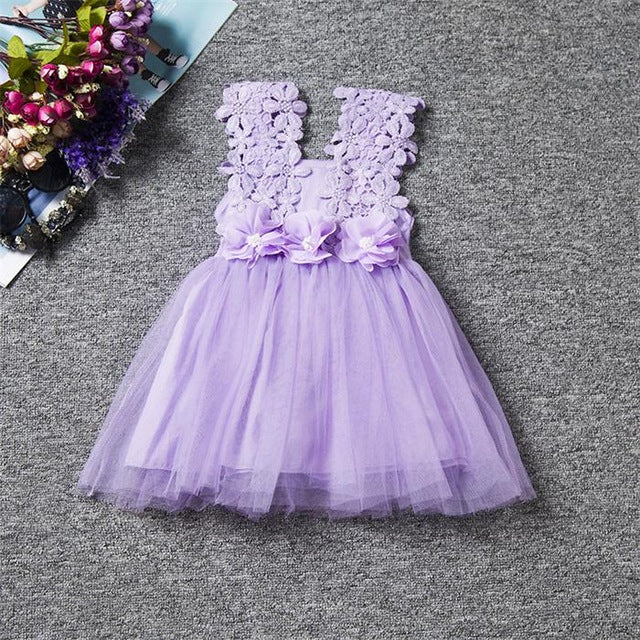 Toddler Girl Cute Party Dress Lace Flowers Dress For Little Princess 2-6 Years - Image 4