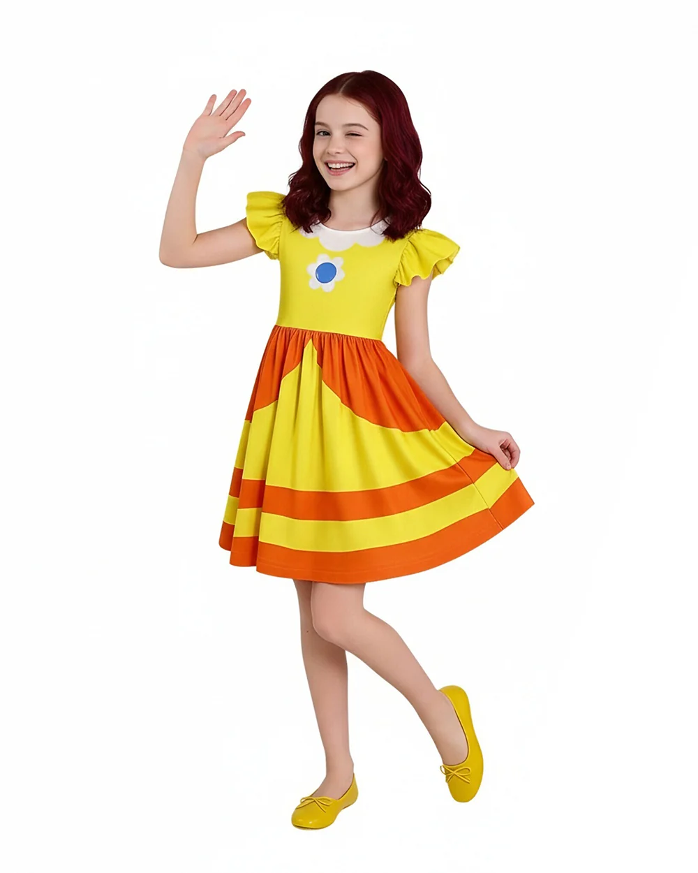 Flutter Sleeve Rosalina Dress Galactic Princess A-Line Gown Summer Sundress for Daily Wear - Image 4
