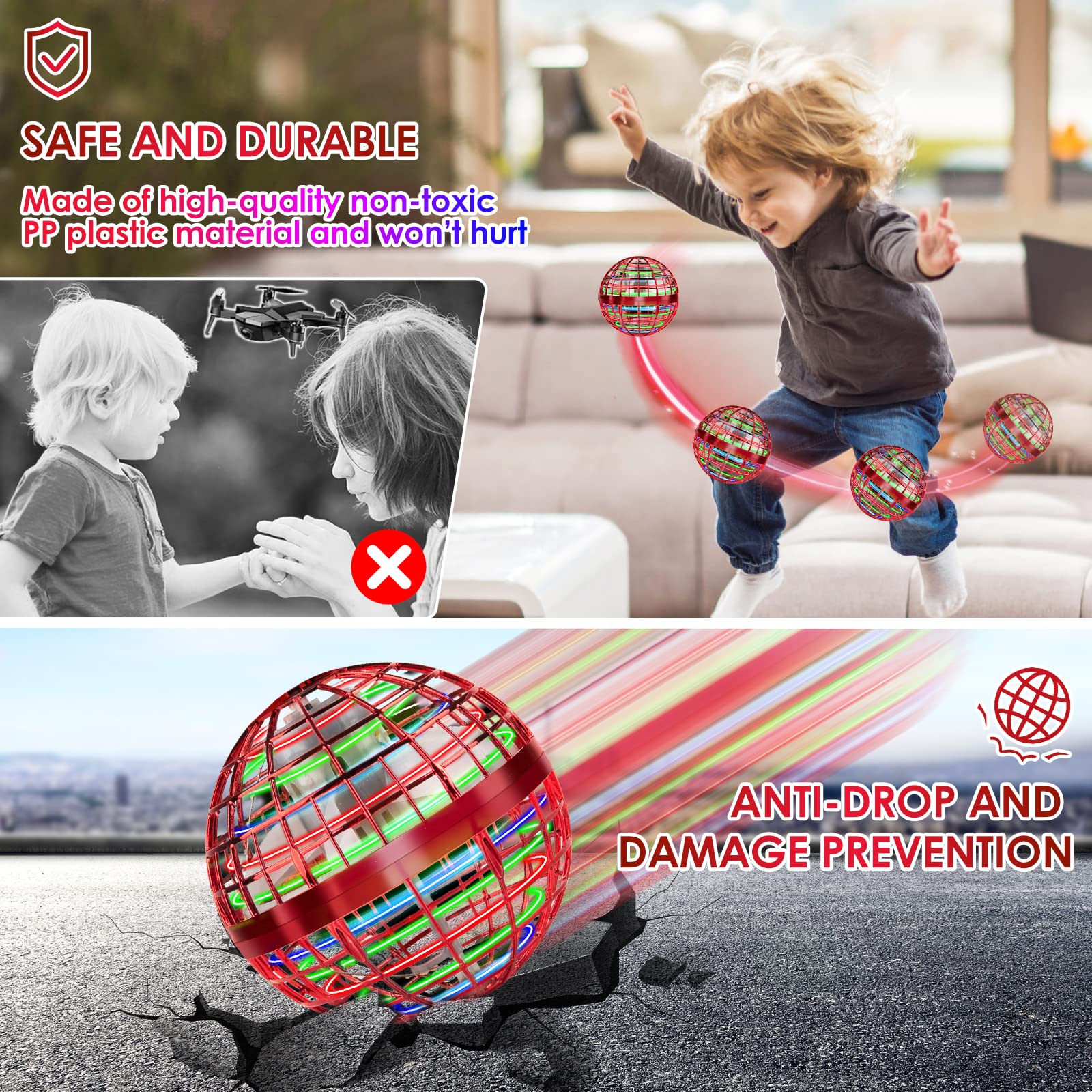 Fly Boomerang Mini Drone for Kids 360° Rotating Hand Controlled Flying Space Ball for Boys Girls Christmas Gift - Image 7