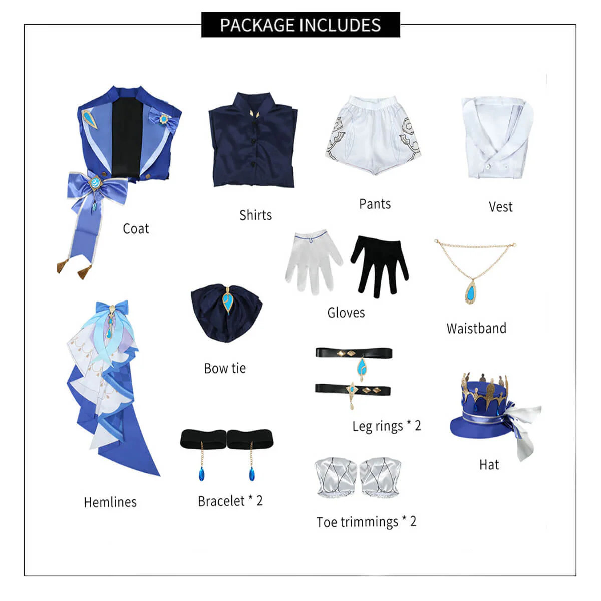 Focalors Cosplay Costume God of Justice Furina Outfit Full Set with Hat Women Halloween Costume - Image 7