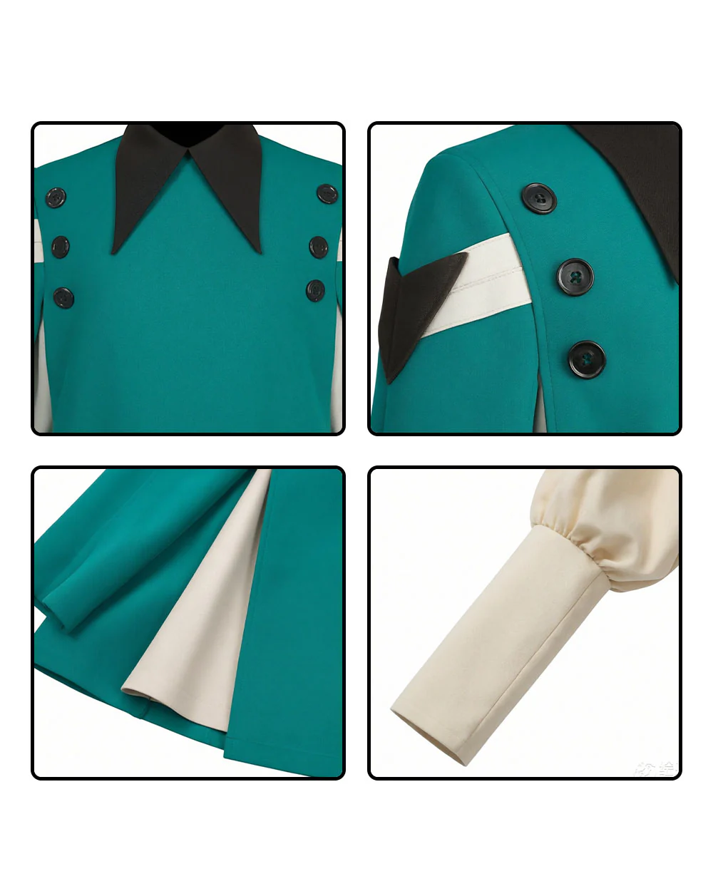 Forest Green Magic Student Uniform Emerald Cape with Dress and Structured Wizard Cap for 2026 Anime Expo - Image 10