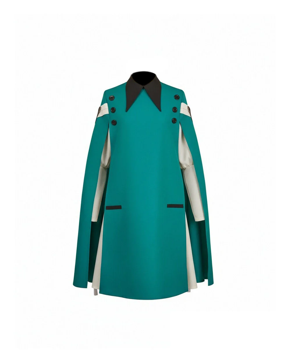 Forest Green Magic Student Uniform Emerald Cape with Dress and Structured Wizard Cap for 2026 Anime Expo - Image 8