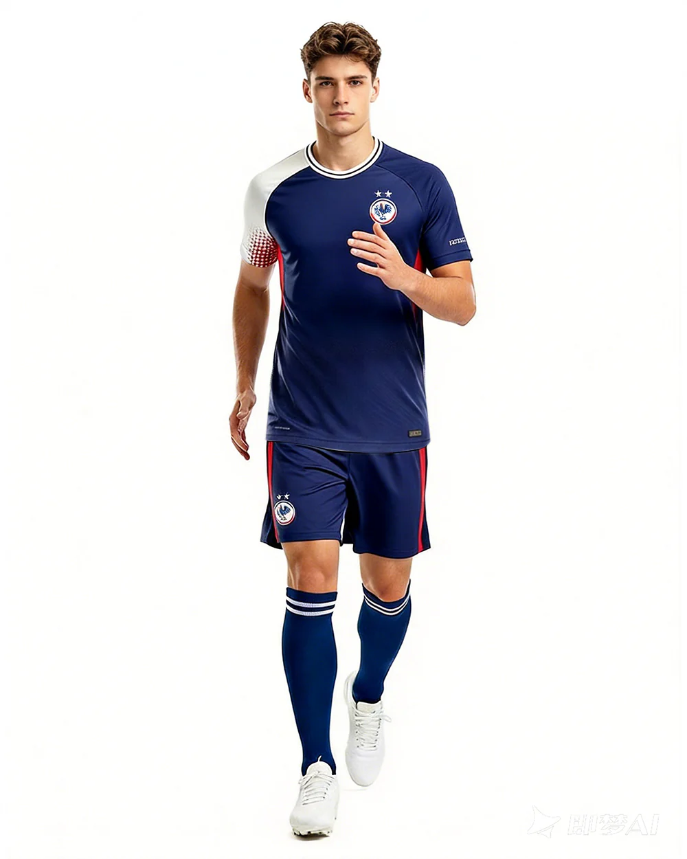 France Soccer Team Jersey Matching Father and Kids Navy Breathable Football Uniform for 2026 Stadium Cheering - Image 4