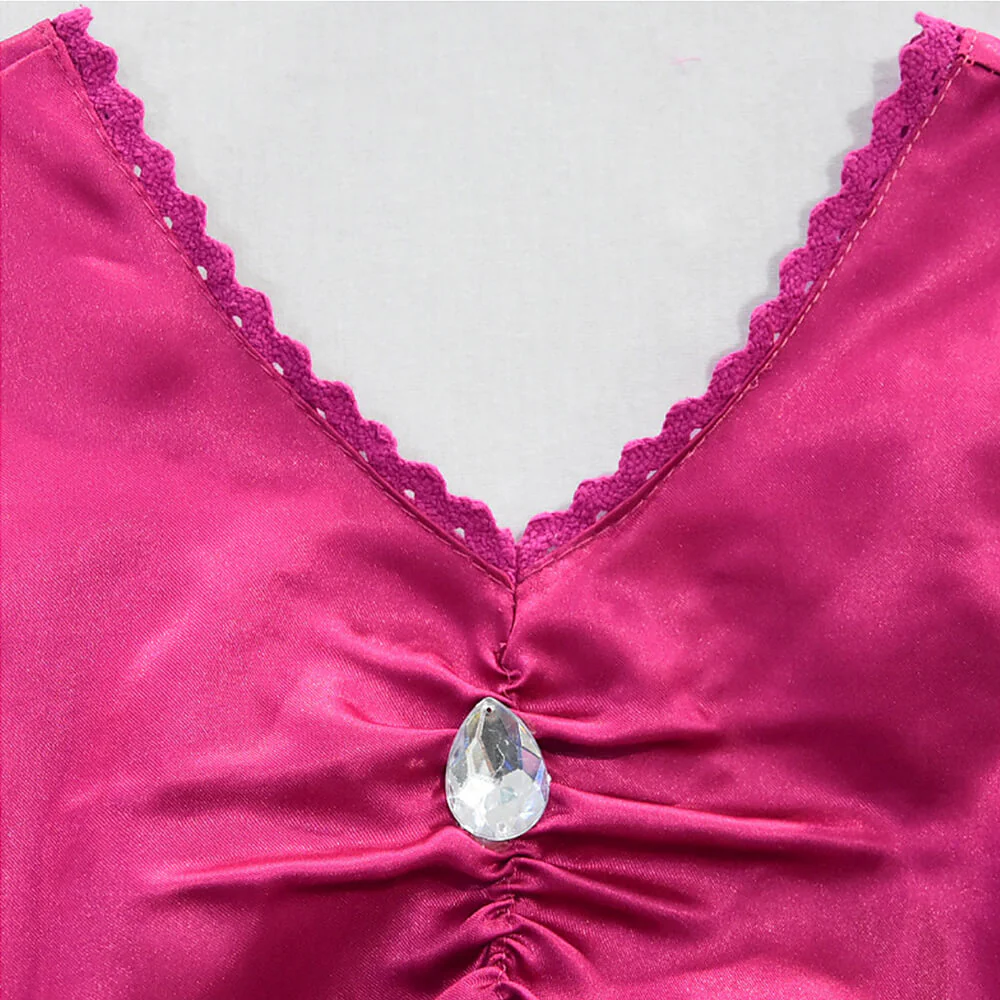 Hot Pink Princess Elsa Dress Girls Cosplay Halloween Costume - Image 7