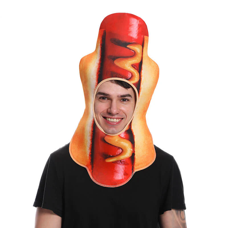 Funny Halloween Hat Unisex Adult Hot Dog Crazy Hat Novelty Food Hat for Holiday Party Dress Up - Image 4