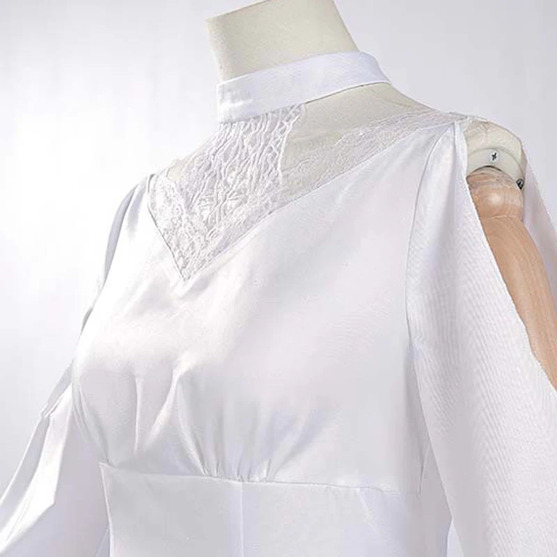 Game FF14 Minfilia Dress Women Ryne Cosplay Costume FFXIV White Halloween Carnival Suit - Image 4
