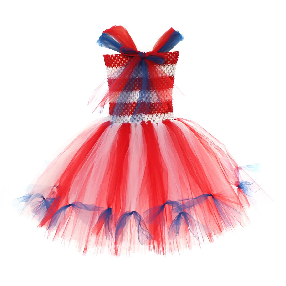 Girl American Flag Dress and Headband 4th of July Clothes for National Day Parade - Image 7