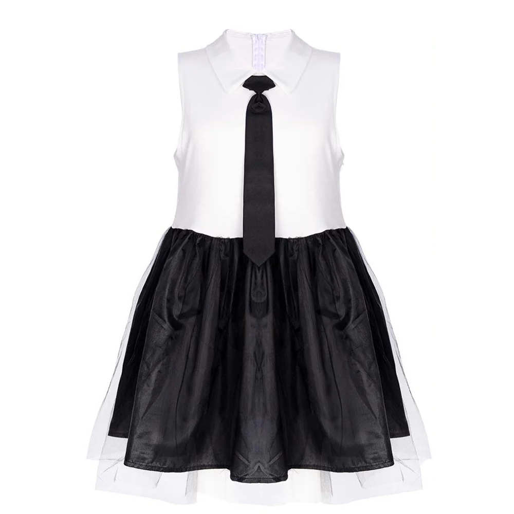 Girls Betelgeuse Costume Beetle Ghost Black and White Striped Dress Suit for Cosplay - Image 6