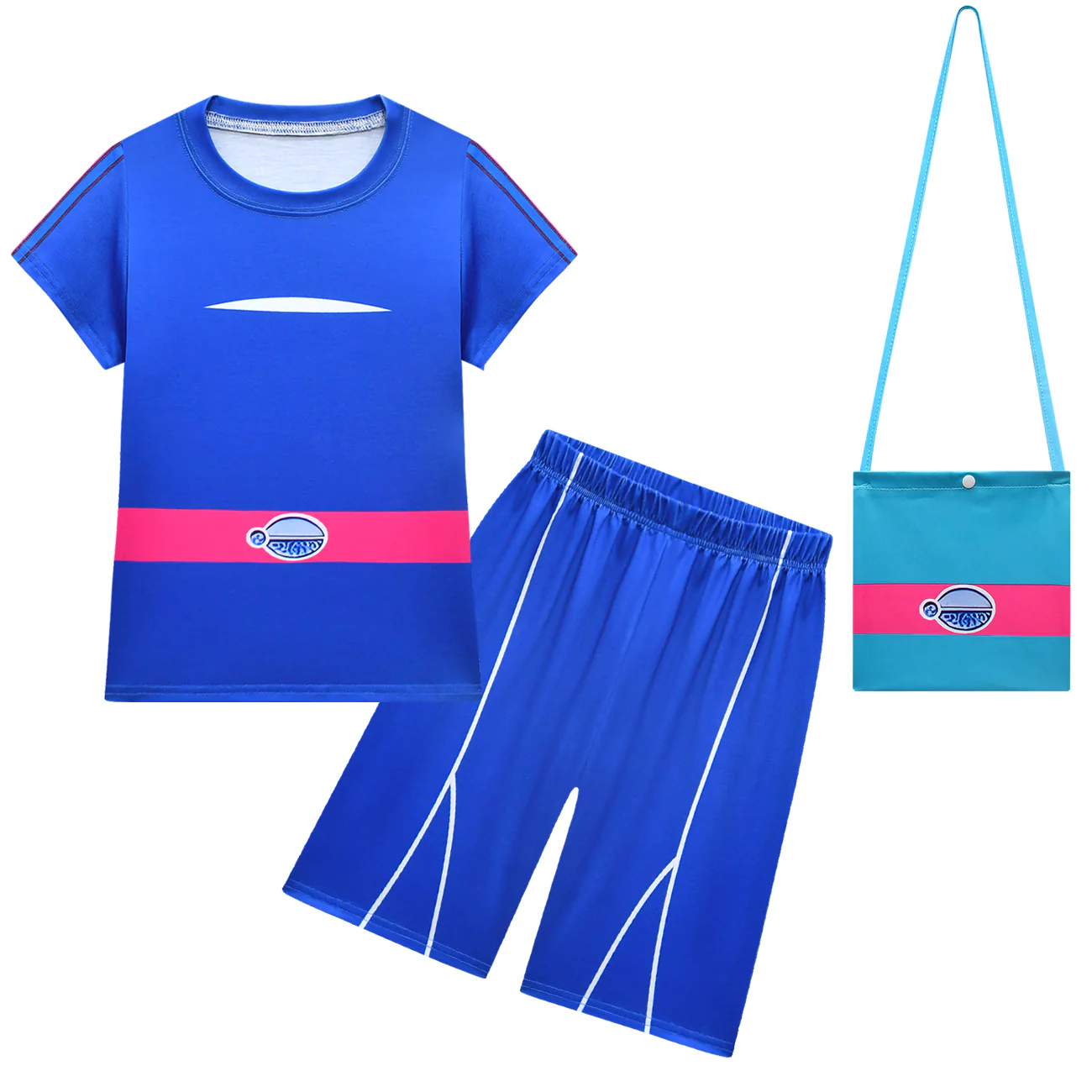 Girls Addison Costume Blue T-shirt and Shorts Causal Suit for Daily Wear - Image 2