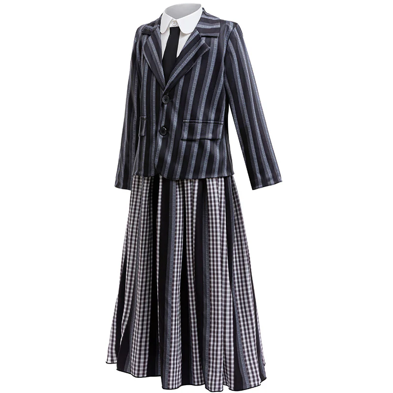 Girls Black Gothic Costume Dark Mystery Cosplay Suit for Halloween Dress Up - Image 2