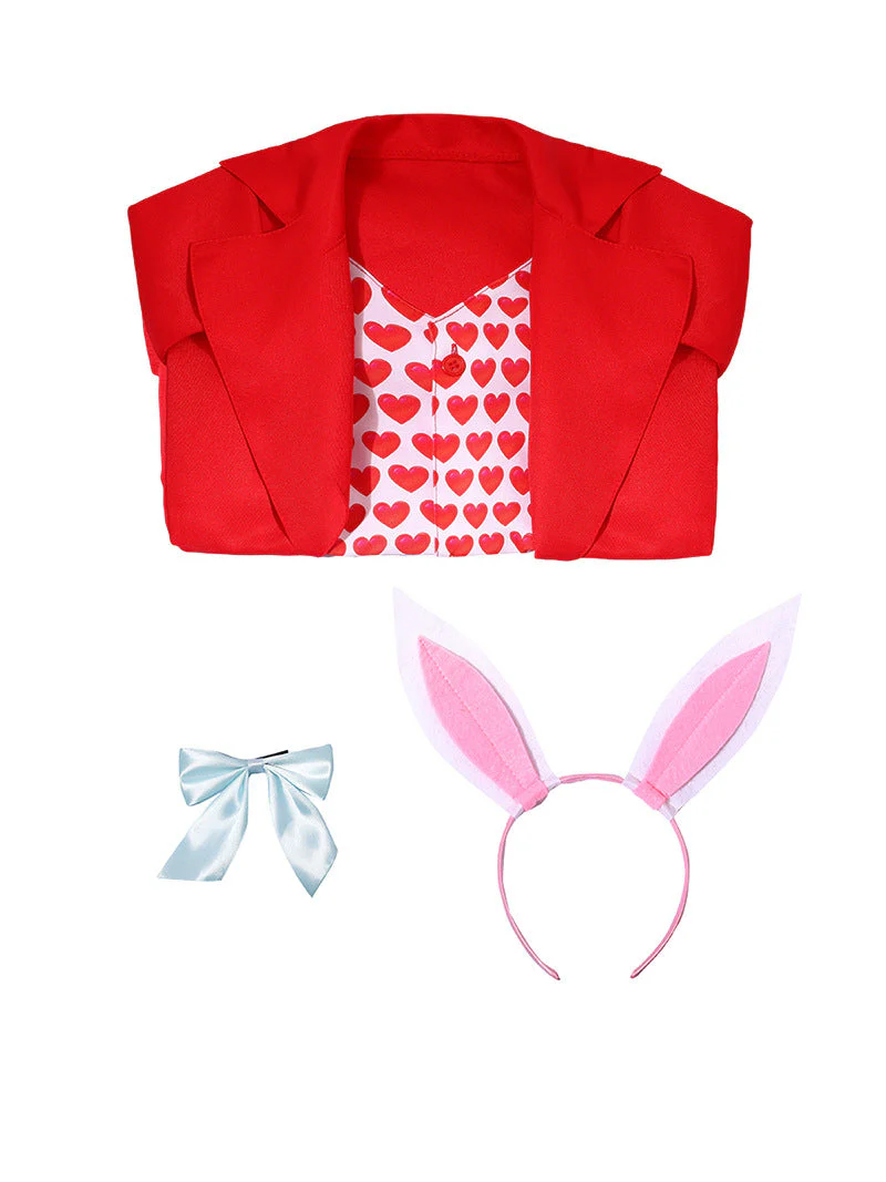 Girls Bunny Rabbit Costumes Easter Outfit with Headband for School Event - Image 6
