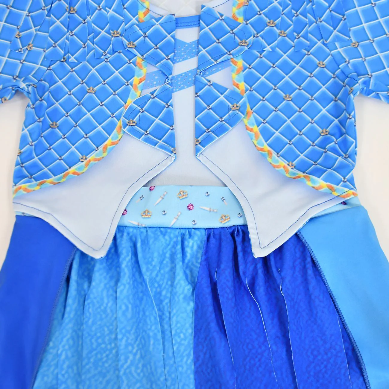 Girls Chloe Charming Costume Blue Tassel Dress Wig and Gloves for Dress Up Party - Image 6