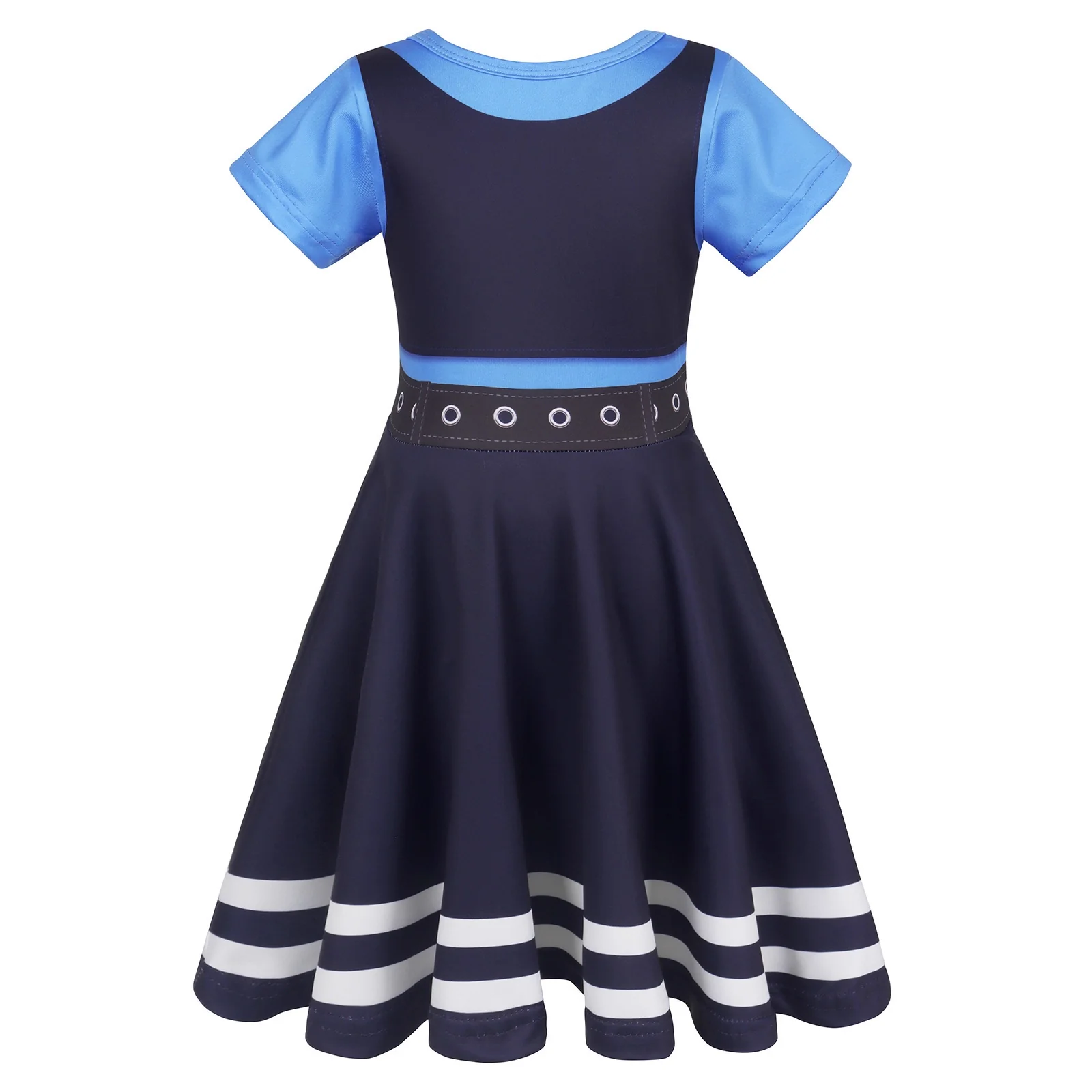 Girls Cute Bunny Dress Blue Police Costume Judy Dress-up Outfit for Cosplay Carnival - Image 4