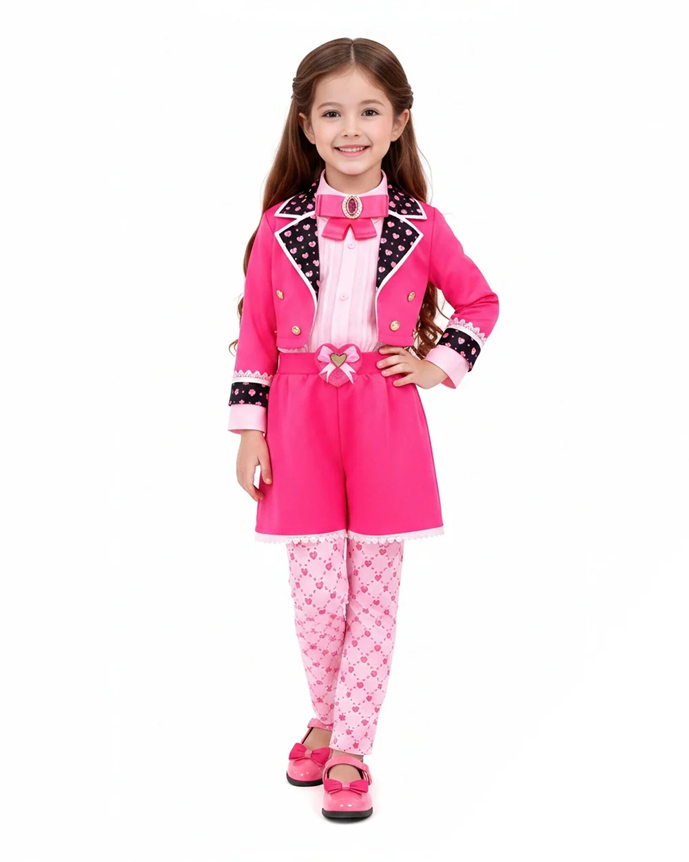 Girls Descendent Costume Pink Princess Bridget Outfit with Wig for Halloween Cosplay Party - Image 3