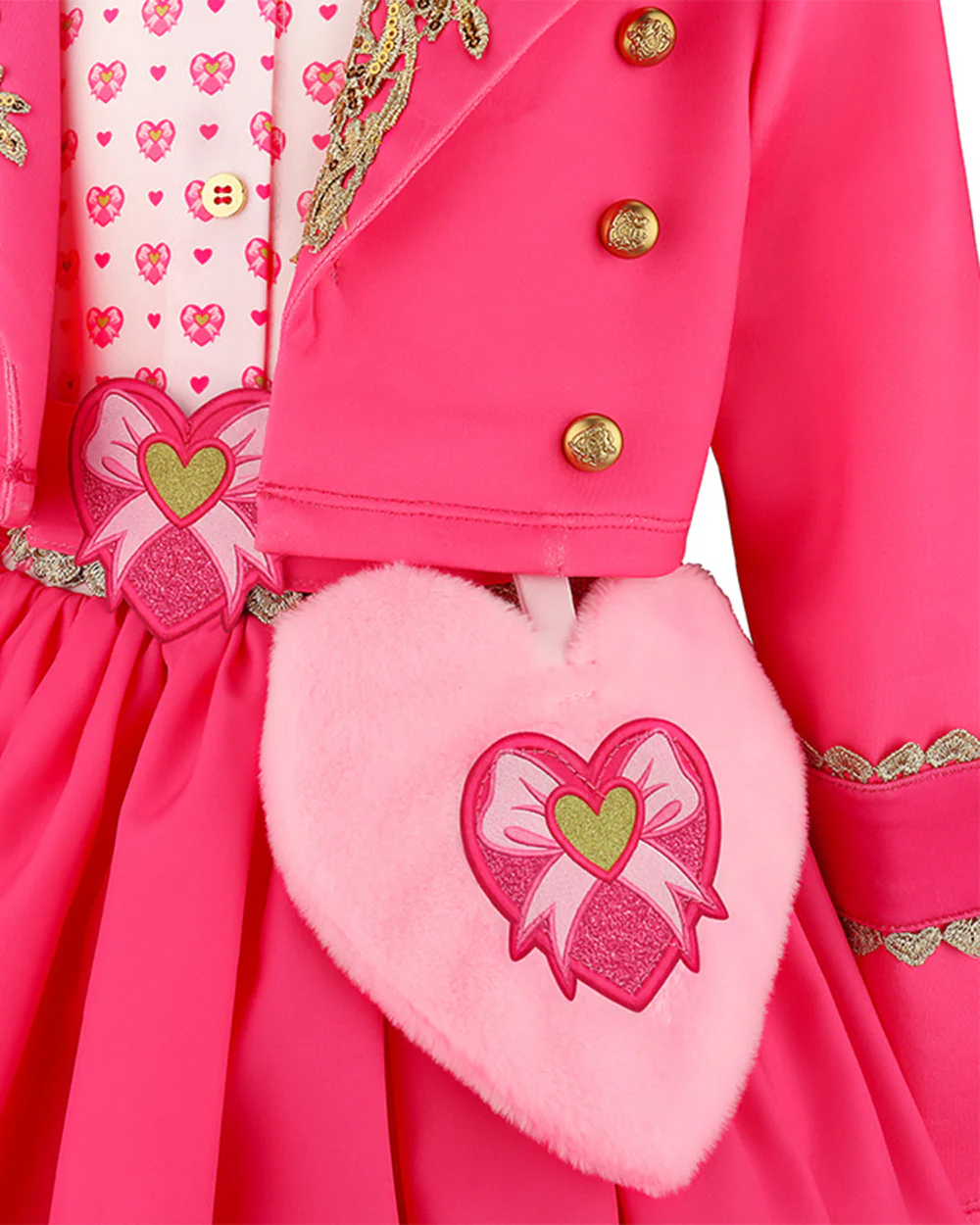 Girls Pink Princess Costume Descendent Jacket Shirt Skirt and Bag 4pcs Full Set for Cosplay Events - Image 9
