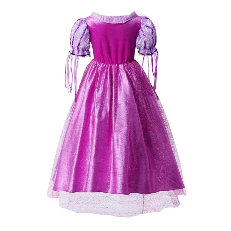 Girls Princess Dress Longest Hair Princess Outfit Fairy Tales Cosplay Costume - Image 3