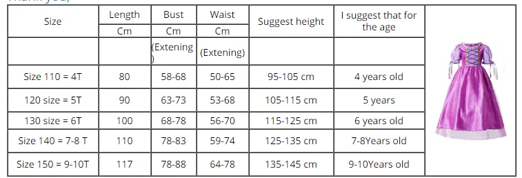 Girls Princess Dress Longest Hair Princess Outfit Fairy Tales Cosplay Costume - Image 8