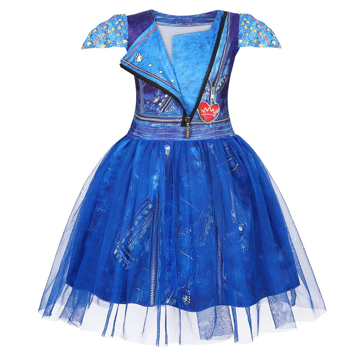 Girls Evie Costume Princess Birthday Party Tulle Dress Cosplay Fancy Outfit - Image 4