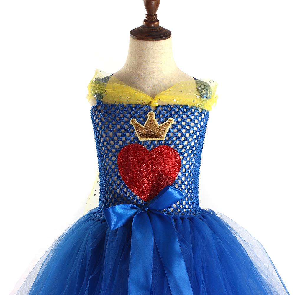 Girls Evie Dress Blue Ball Gown Tulle Party Dress with Crown for Cosplay - Image 7