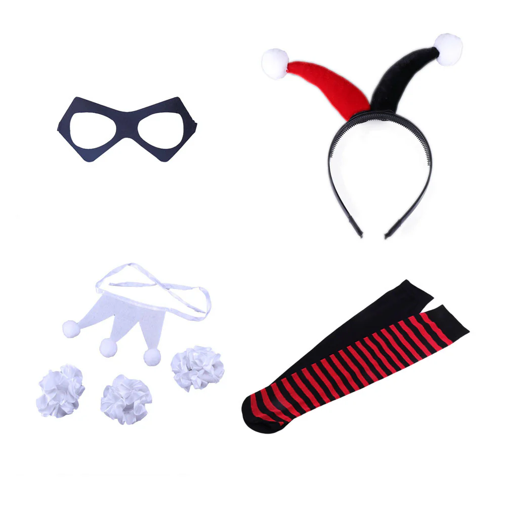 Girls Harley Joker Costume Harley Cosplay Outfit Dress and Accessories Full Set for Halloween Carnival - Image 10