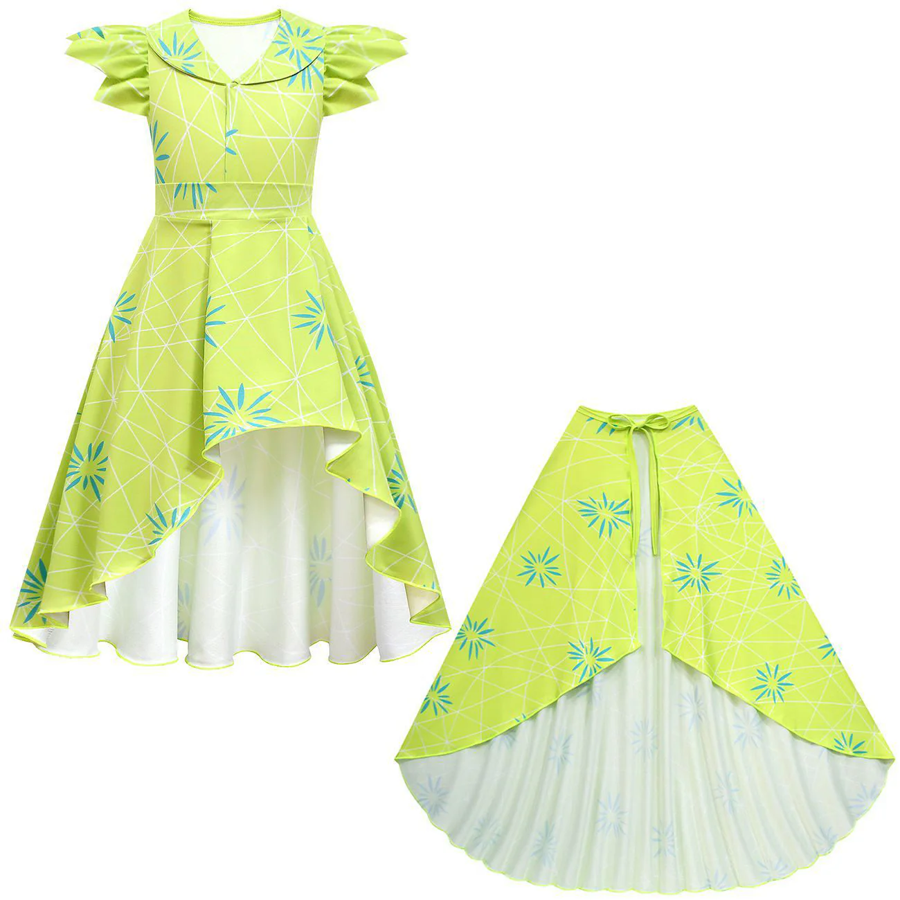 Girls Inside Joy Dress Yellow High-Low Dress with Mask for Halloween Cosplay - Image 5