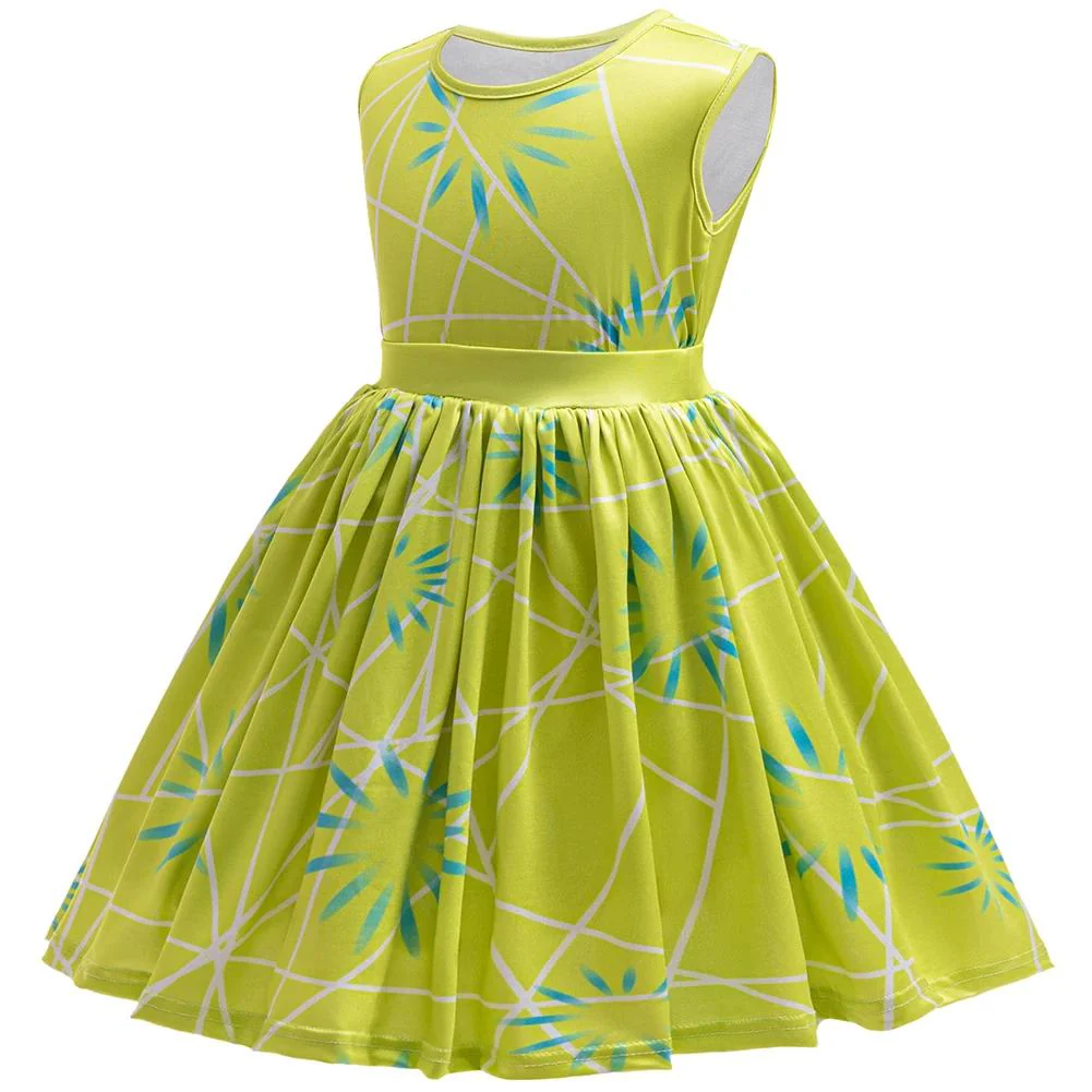 Girls Joy Dress Movie Cosplay Outfit Birthday Party Dress Yellow Printing Dress - Image 4
