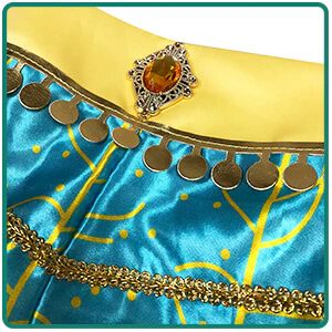 Kids Princess Jasmine Costume Halloween 4-pieces Full Set Cosplay Dress - Image 8