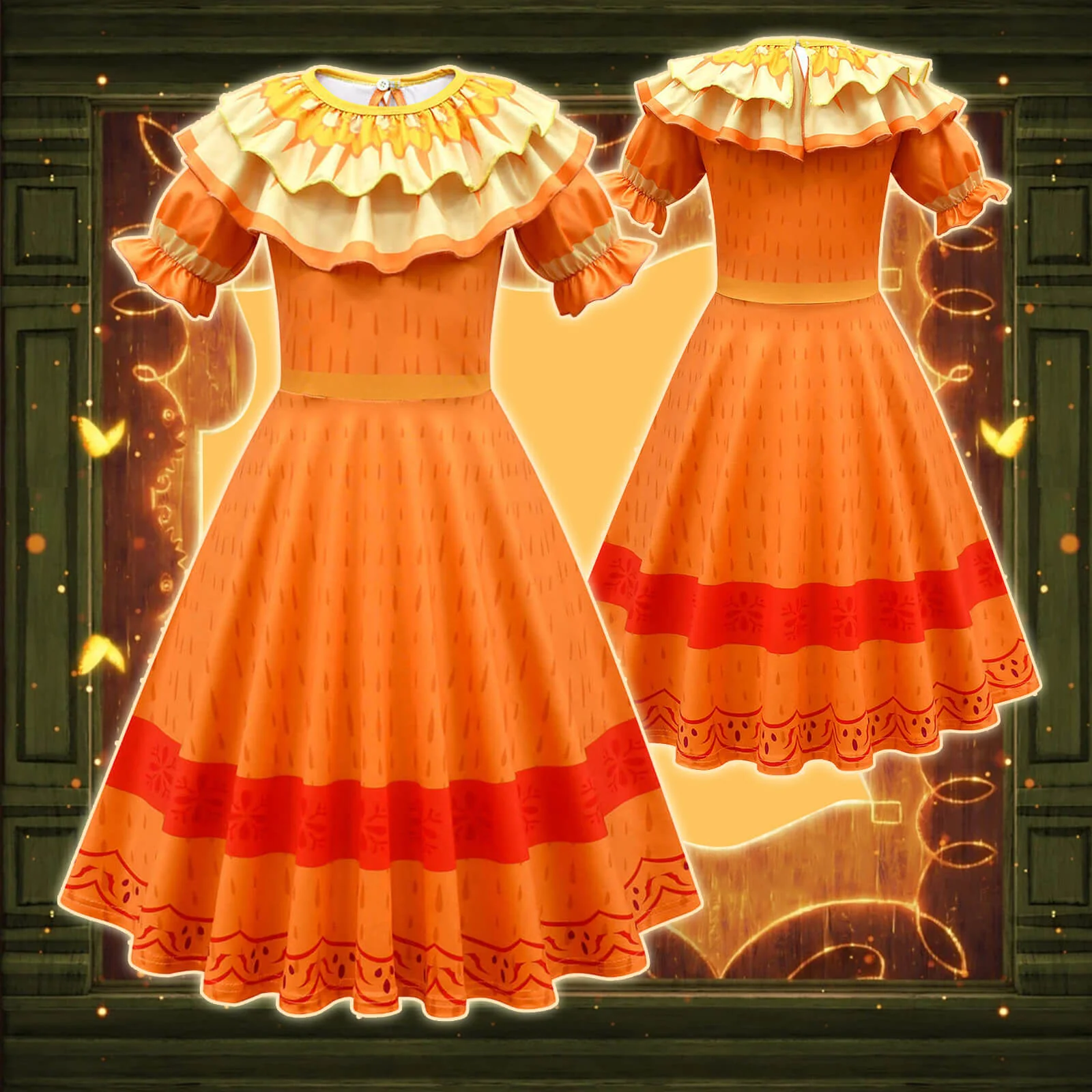 Girls Pepa Dress Fancy Madrigal Family Party Cosplay Outfit for Kids Party Costume - Image 7