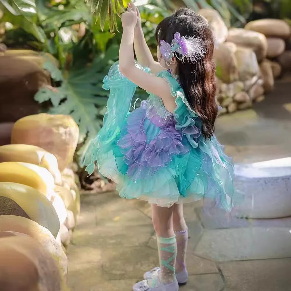 Girls Mermaid Dress Princess Ball Gown Lolita Dress for Birthday Party and Pageant - Image 2