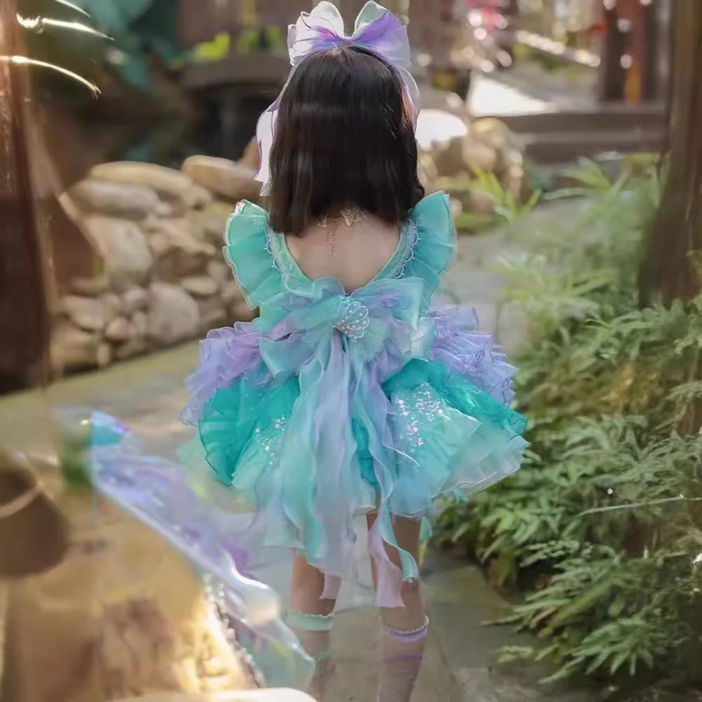 Girls Mermaid Dress Princess Ball Gown Lolita Dress for Birthday Party and Pageant - Image 3