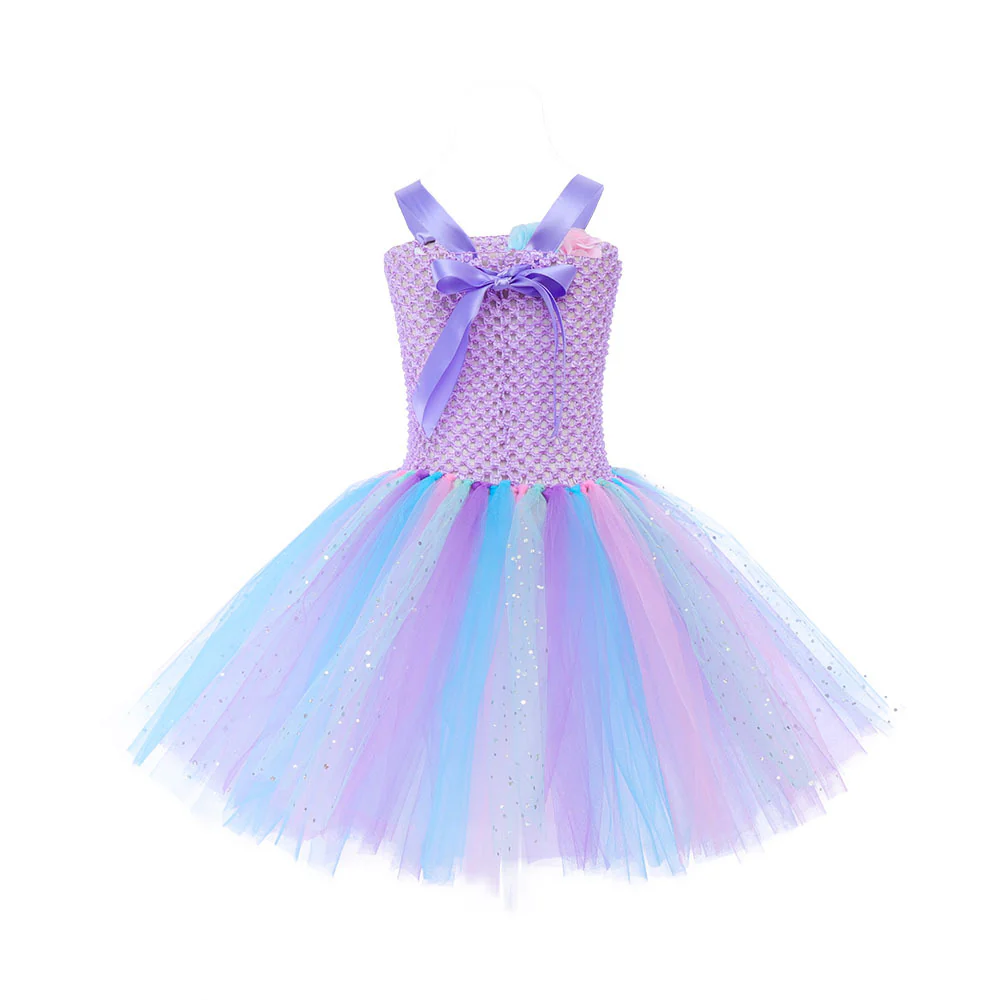 Girls Princess Mermaid Dress with Headband Birthday Party Costume - Image 5