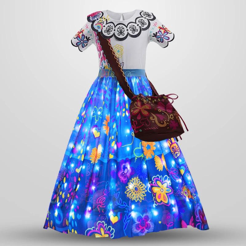 Girls Mirabel Light Up Dress Princess Glowing LED Fancy Costume for Dress Up Size 3T-10 - Image 7