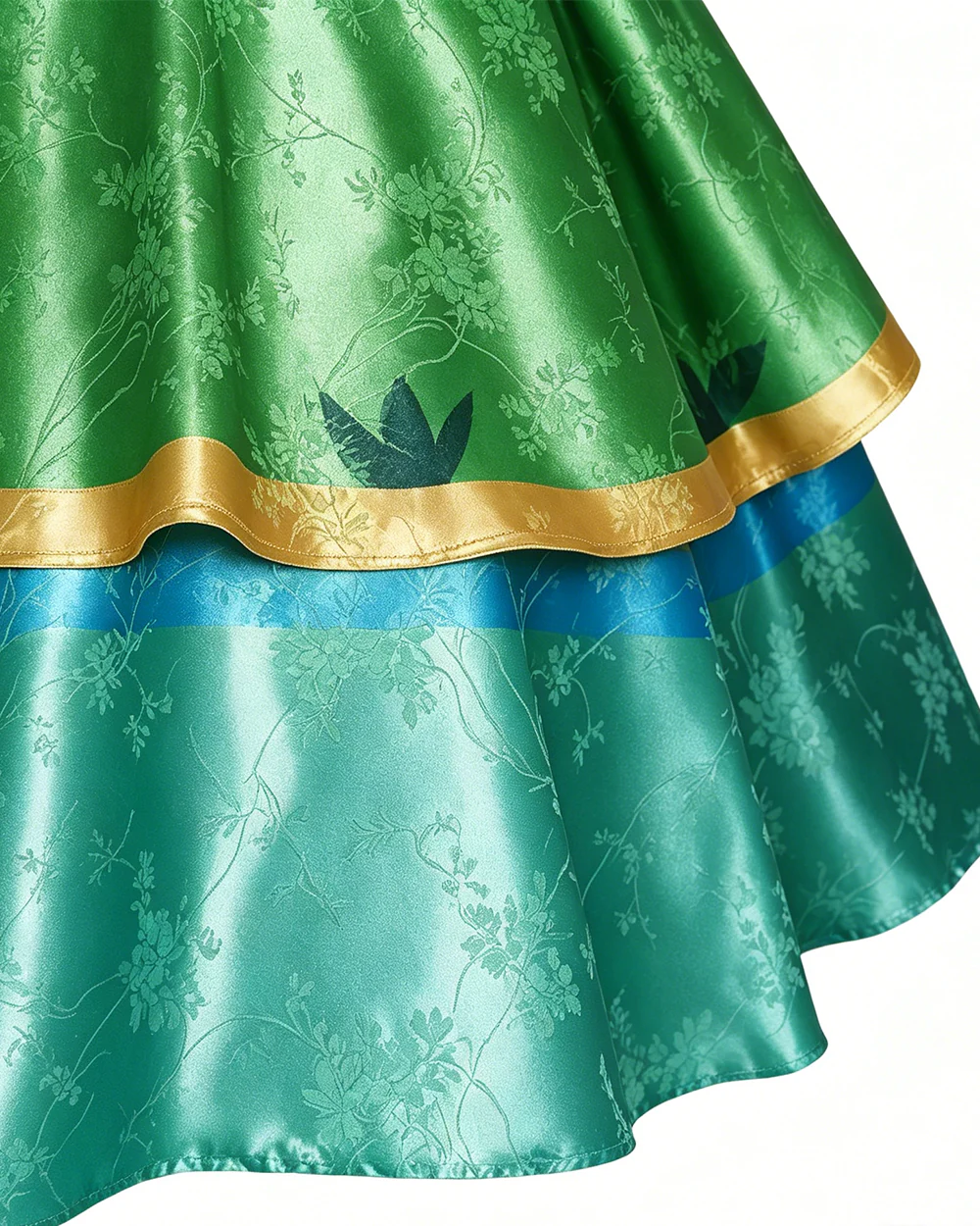 Girls Princess Camila Costume Green Double-layered Ruffled Sleeves Elegant Gown with Accessorie for Cosplays - Image 9
