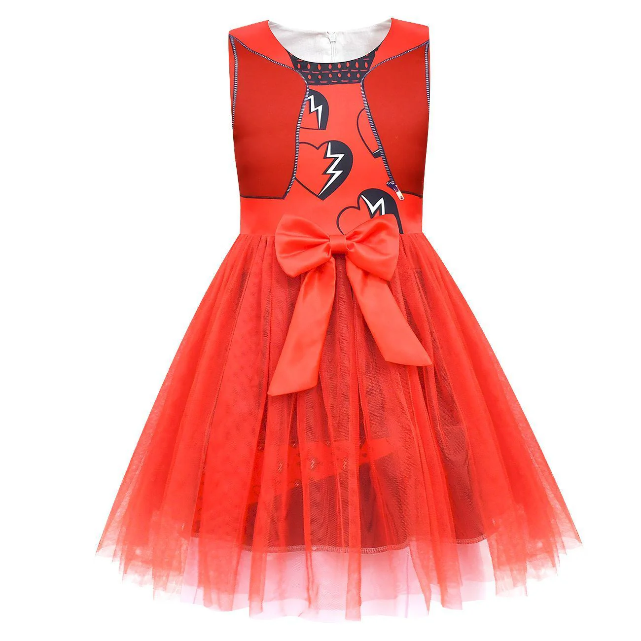 Kids Princess Red Costume Halloween Party Dress Up Outfit - Image 5