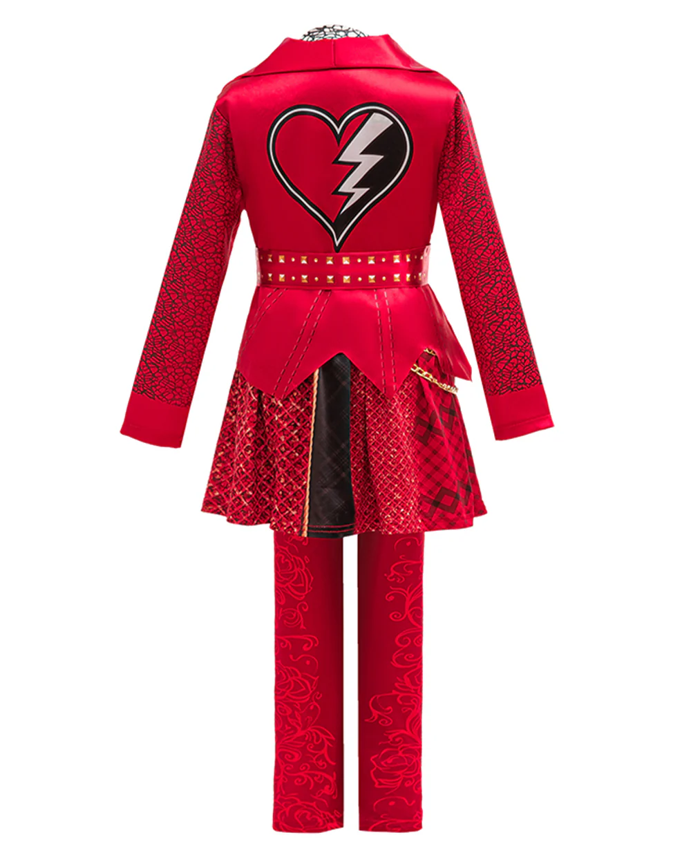 Girls Red Princess Outfit Gothic Jacket Pants and Skirt Full Set for Halloween Role Play - Image 7