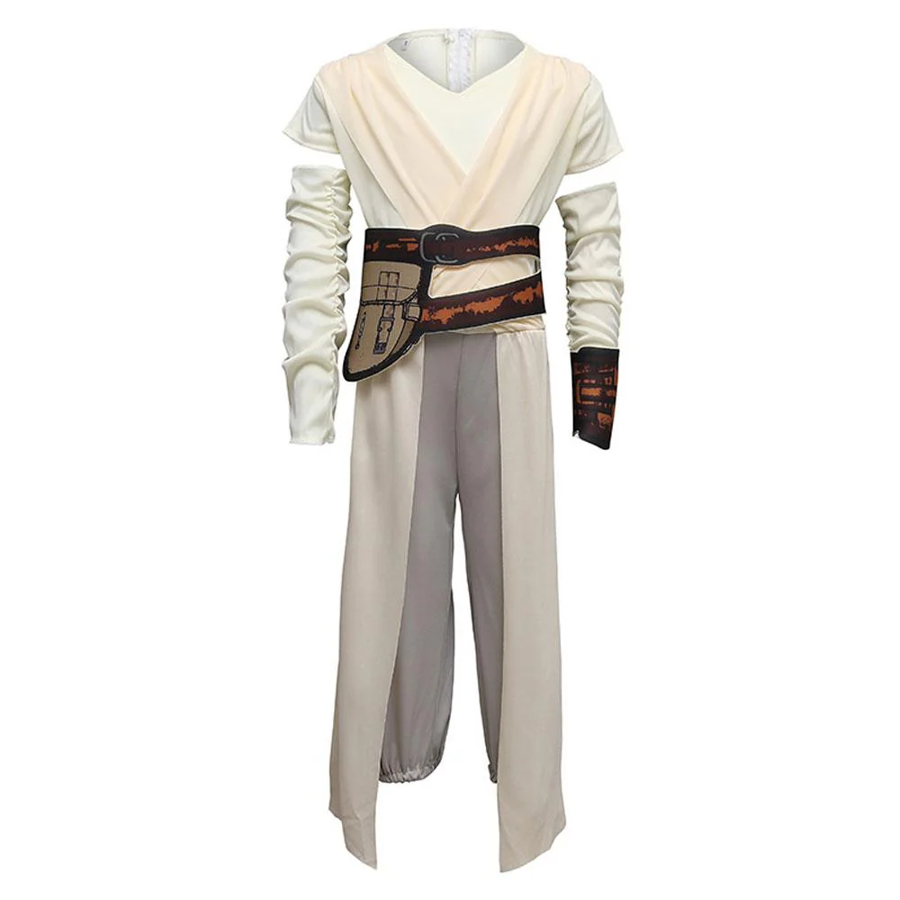 Girls Rey Costume Halloween Rey Cosplay Outfit Jumpsuit Belt and Wrist Band Suit - Image 3
